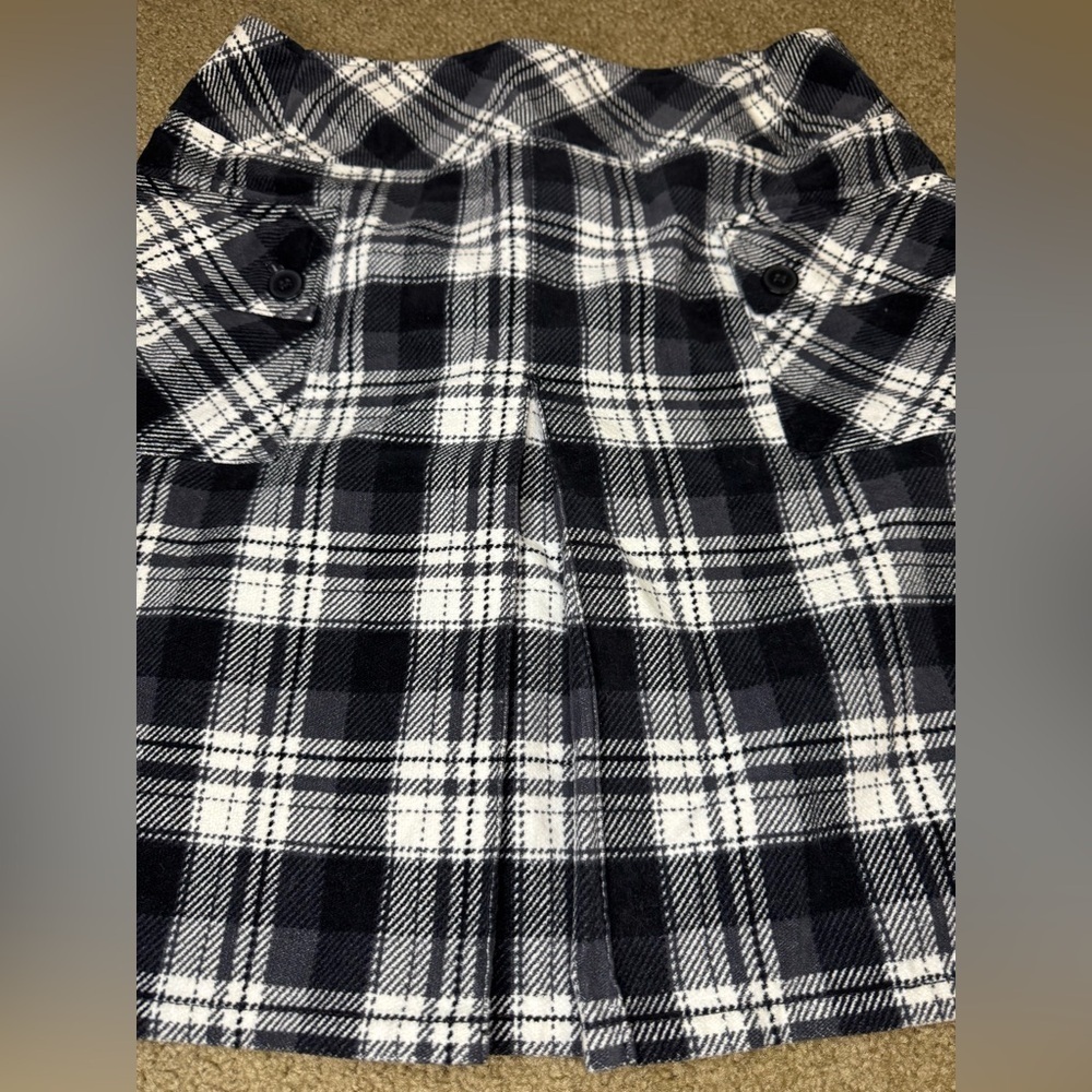 ANN TAYLOR LOFT Black White Plaid Cotton Skirt Academia Casual Basic Preppy Sz6 - Picture 8 of 10